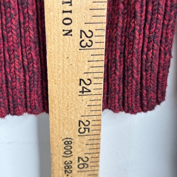 VTG Eddie Bauer Turtleneck Sweater L Ribbed Knit Chunky Burgundy Christmas Ski - Picture 5 of 8
